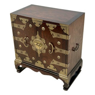 Late 20th Century Walnut Campaign Chest For Sale