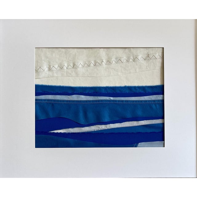 Contemporary Contemporary Semi-Abstract​ Mixed Media Nautical Sailcloth Landscape​ - By JJ-Hogan | Greater Kindness, Framed For Sale - Image 3 of 7