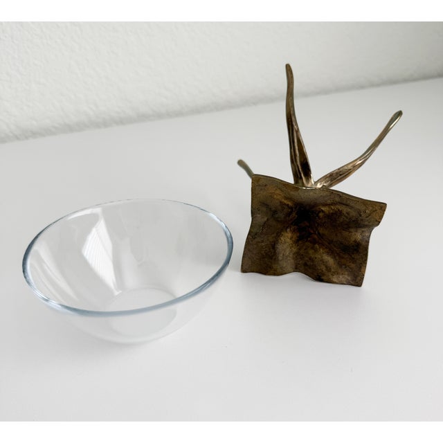 Bronze 1950s Bronze & Glass Footed Candy Dish For Sale - Image 8 of 8