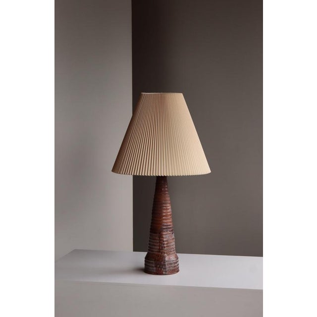Large Art Nouveau Ceramic Table Lamp by Hans Peter Knudsen, Denmark, 1920s For Sale - Image 3 of 16