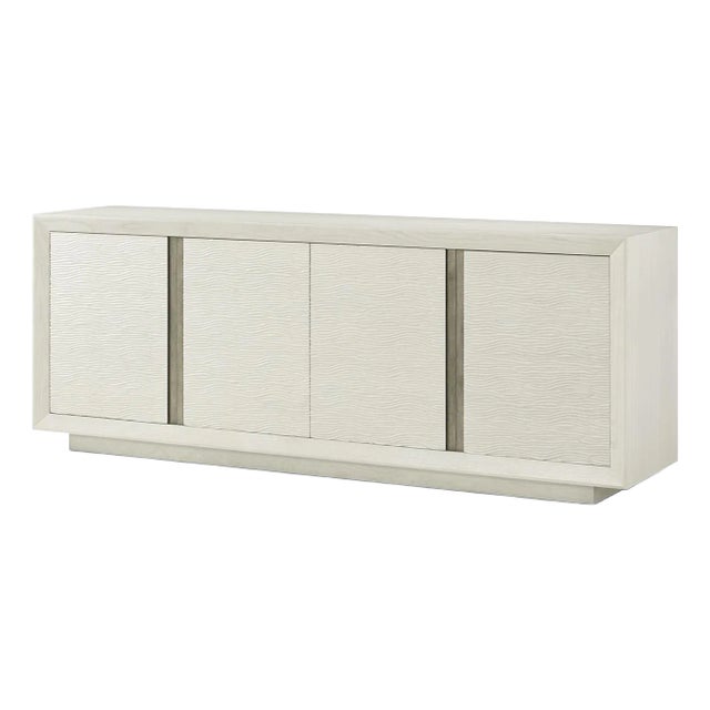 White Organic Modern Media Cabinet For Sale