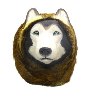 Vintage 1958 Lonnie H. Temple Alaskan Husky Sculpture Hand Made and Painted For Sale