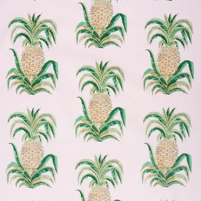 Schumacher Pineapples Chintz Fabric in Blush For Sale