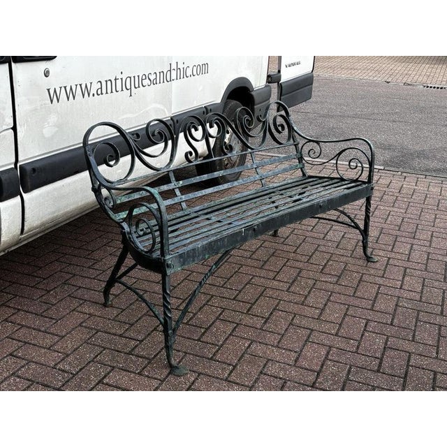 Regency Iron Garden Bench For Sale - Image 11 of 15