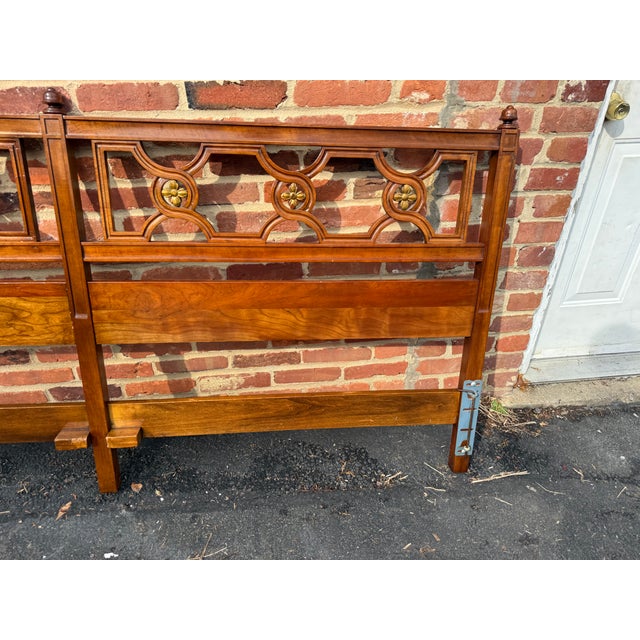Mid 20th Century Mid 20th Century Kindel Neoclassical Style Walnut King-Size Headboard For Sale - Image 5 of 14