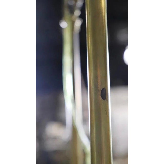 Late 20th Century Ralph Lauren Art Deco Chandelier in Brass and Milk Glass For Sale - Image 9 of 10