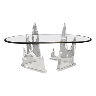 Signed Lion in Frost "Iceberg" Acrylic Dining Table, u.s.a. 1970's For Sale