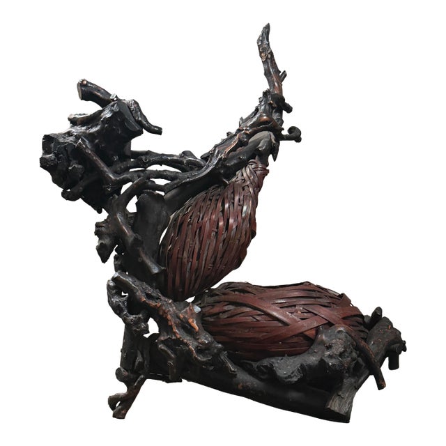 Vintage Japanese Nest-Form Art Nouveau Style Ikebana Basket (Su-Ikebana Kago) For Sale