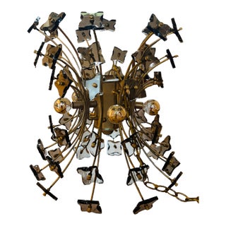 1970s Italian Smoked Glass Sputnik Chandelier, Attributed to Fontana Arte For Sale