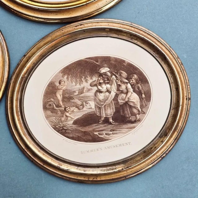 William Hamilton, Childhood Games, 1800s, Engravings, Framed, Set of 4 For Sale - Image 17 of 18