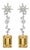 Citrine and Colorless Topaz Drop Earrings Silver, Gold, A Pair For Sale