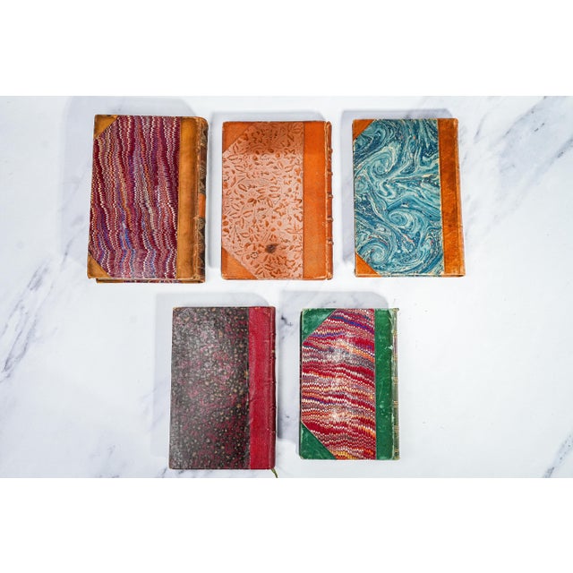 Set of 5 Charming Collection of Antique Leather Spine Books Victorian Office Home Decor For Sale - Image 9 of 9