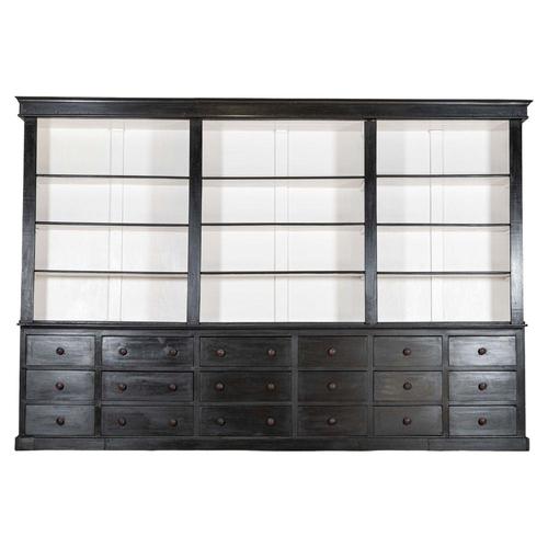 French Monumental Ebonised Bookcase, 1900s For Sale - Image 12 of 12