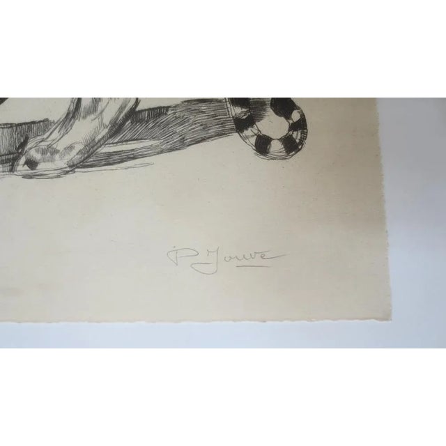 JOUVE paul 1877-1973 tiger on its prey 1931 etching 50cm X 41cm justified artist's proof, signed in pencil by the artist....