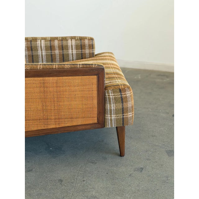 Vintage Plaid & Cane Lounge Chair For Sale - Image 14 of 18