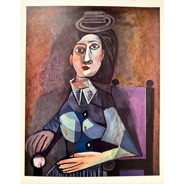 Here is an authentic vintage limited edition Pablo Picasso print "Portrait,” after the famous 1942 painting of his muse...