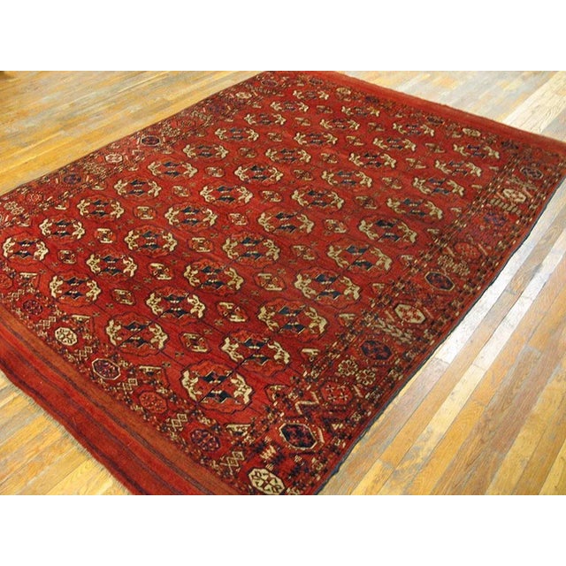 Mid 19th Century Central Asian Tekke Turkmen Main Carpet ( 6'6" x 9'-198 x 275 ) For Sale - Image 4 of 7