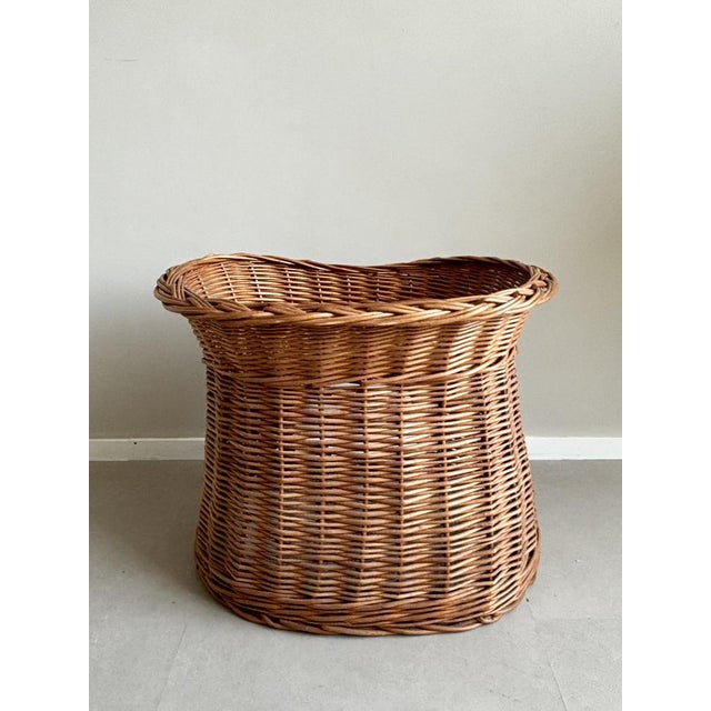 Wicker Cat Bed, Basket with Chat Bizarre Label, 1970s For Sale - Image 6 of 10