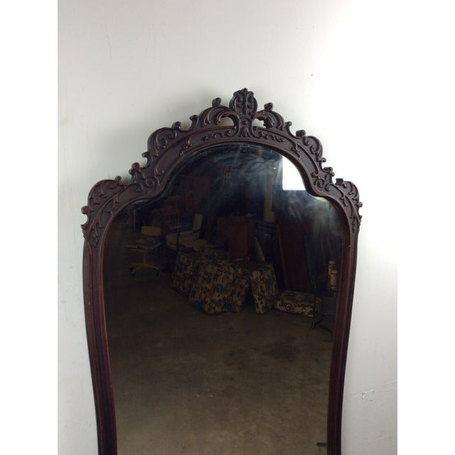Antique Wall Mirror With Ornate Carved Wood Frame For Sale In Philadelphia - Image 6 of 12