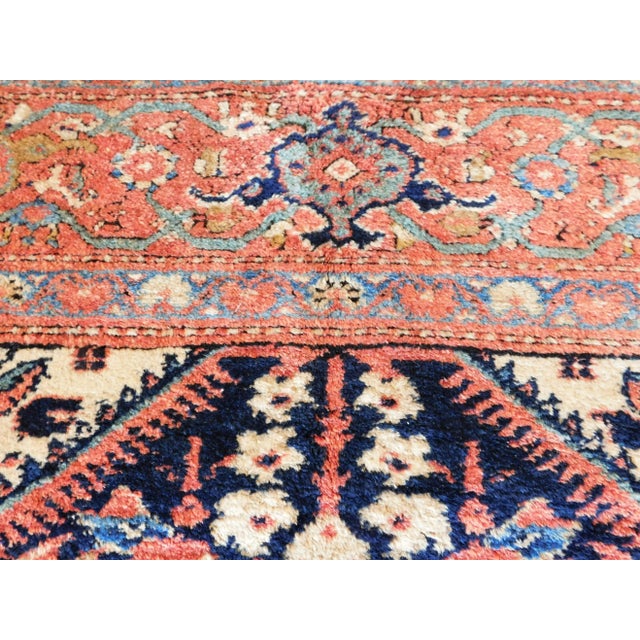 Blue Early 20th Century Antique Hand-Knotted Persian Gallery Rug - 5′3″ × 11′7″ For Sale - Image 8 of 13