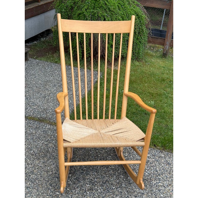 Mid-Century Modern J16 Rocking Chair Attributed to Hans Wegner for FDB Mobler, 1960s - Vintage Rocking Chair - Scandinavian Rocking Chair For Sale - Image 3 of 9