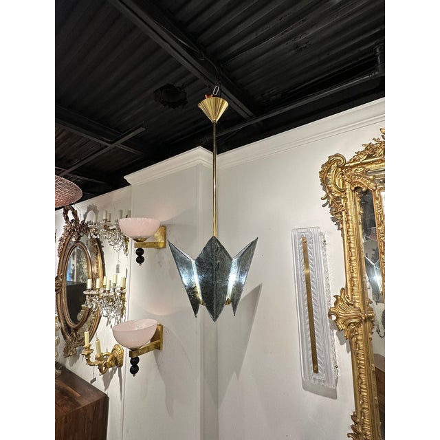 Modern Copy - Murano Pendant in Fontana Green For Sale - Image 3 of 6