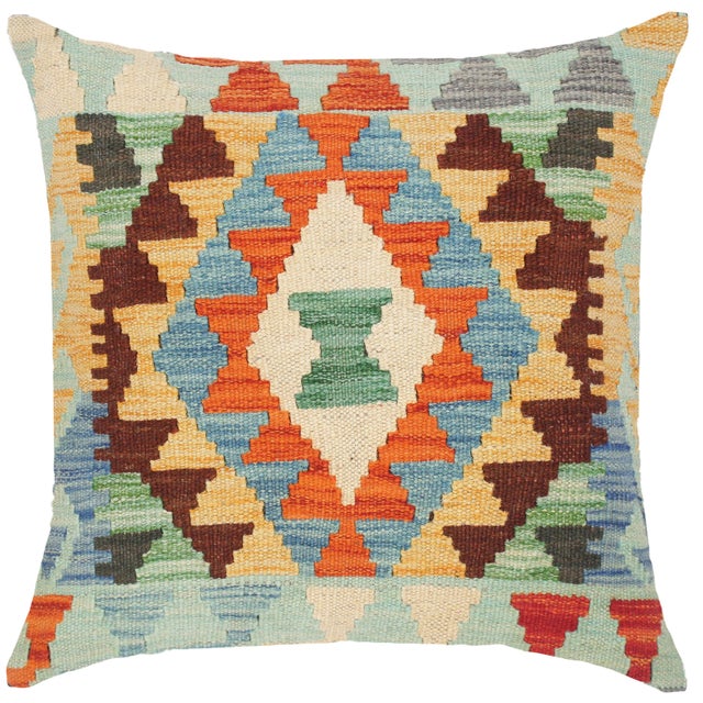 Shabby Chic Hand-Woven Turkish Kilim Throw Pillow For Sale - Image 4 of 8