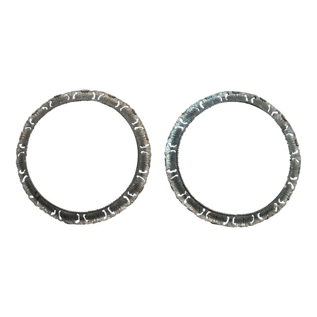 Early 20th Century Pair of Beaux Arts Round Bronze Surrounds - a Pair For Sale