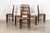 circa 1880 19thC English Oak Harlequin Set of 6 Oak & Rush Farmhouse Spindle Back Dining Chairs Width 50cm Depth 40cm...