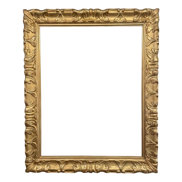 Antique 17th-Century Carved and Gilded Emilian Frame For Sale