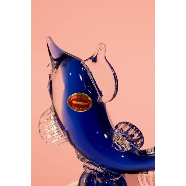 Vintage Portuguese Decorative Dolphin Figurine, Attributed to Cristais Bonora For Sale - Image 6 of 10