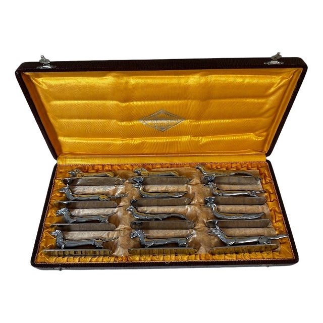 Twelve-Piece Knife Block Set, 1950s, Set of 12 For Sale