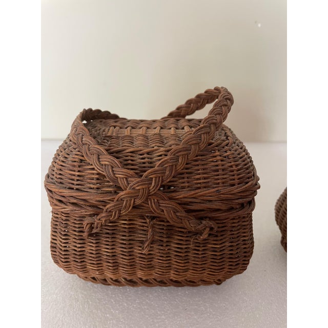 Miniature Baskets, 1890s, Set of 2 For Sale - Image 6 of 7