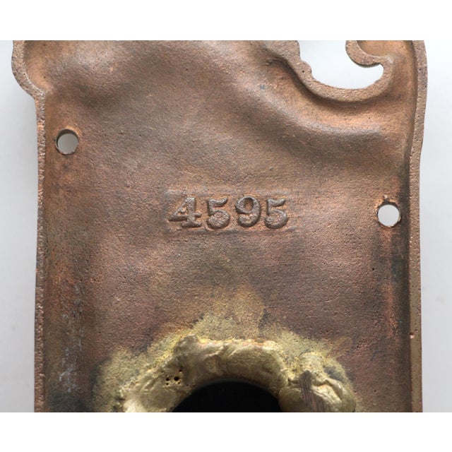 Mid 20th Century Gilded Art Nouveau Reading 11 In. Back Plate For Sale - Image 6 of 6