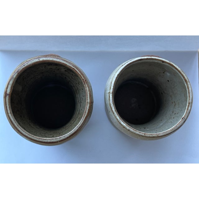 Vintage Handmade Ceramic Face Goblets - Set of 2 For Sale In Los Angeles - Image 6 of 10