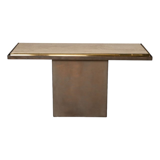 20th Century Continental Belgo Chrome Console Table, 1970s For Sale
