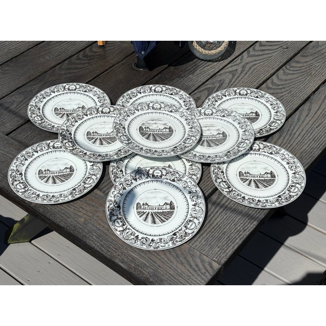 Late 20th Century Late 20th Century Haviland Limoges French Luncheon Plates From Chateau Loudenne in Medoc France - Set of 10 For Sale - Image 5 of 10