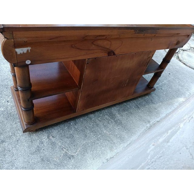 1990s Wood Sofa Table Wine Buffet Sideboard Brown For Sale In Naples, FL - Image 6 of 7