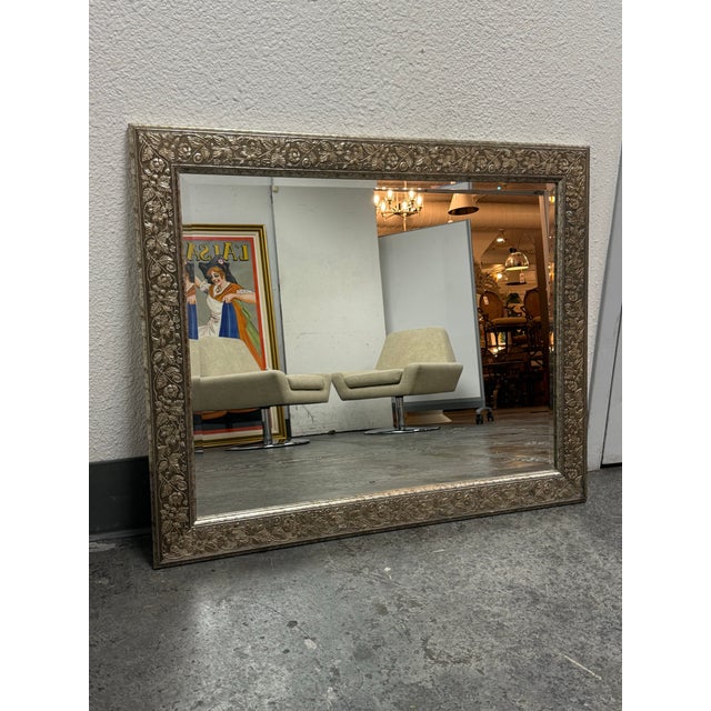 Traditional Ornate Floral Framed Wall Mirror, Vintage For Sale - Image 3 of 12