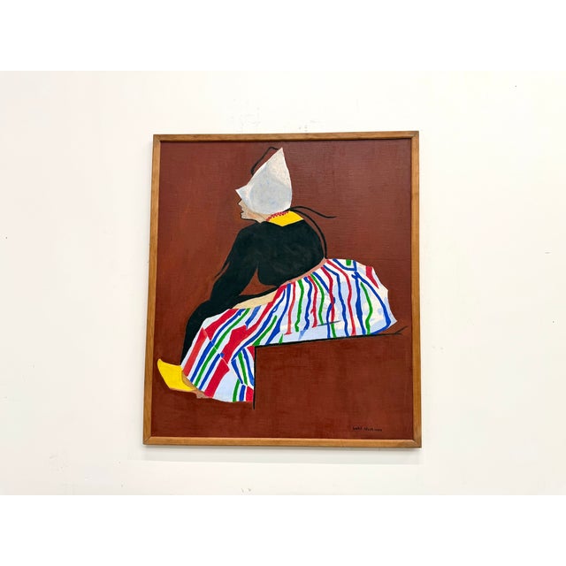 Lars Norman, Woman in Costume, 1960s, Oil on Panel For Sale - Image 12 of 12
