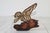 MId-Century Brutalist Brass Butterfly on Wood Stand For Sale - Image 9 of 9