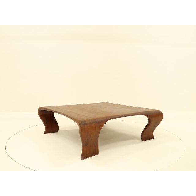 Vintage Coffee Table in Iroko by Marc Van Rampelberg, 1980s For Sale - Image 16 of 18