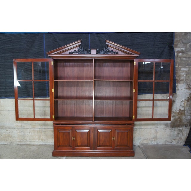 Arthur Brett George II Regency Carved Mahogany Library Bookcase China Display Cabinet Eagles For Sale - Image 4 of 13