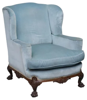 George II Blue Velvet Victorian Armchair