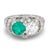 Art Deco 1930s Art Deco Emerald Diamond Platinum Toi Et Moi Ring, Size 5 For Sale - Image 3 of 6
