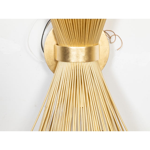 Vintage French 1970s Three-Light Sunray Sconces - a Pair For Sale In Atlanta - Image 6 of 9