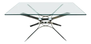 Sculptural Chrome and Glass Coffee Table by Roger Sprunger for Dunbar