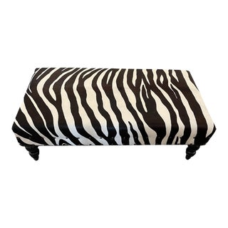 Zebra Cowhide Bench/Ottoman For Sale