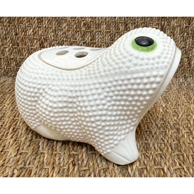 Vintage Hobnail Frog Planter Flower Frog in the Style of Jean Roger For Sale - Image 4 of 12