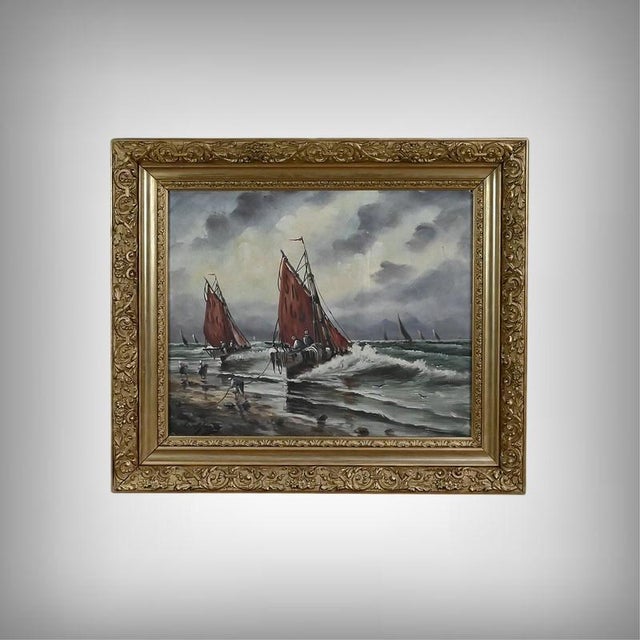 L. Henry, Fishing, Late 19th Century, Oil on Canvas, Framed For Sale - Image 16 of 16